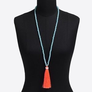 J. Crew neon thread tassel pendant